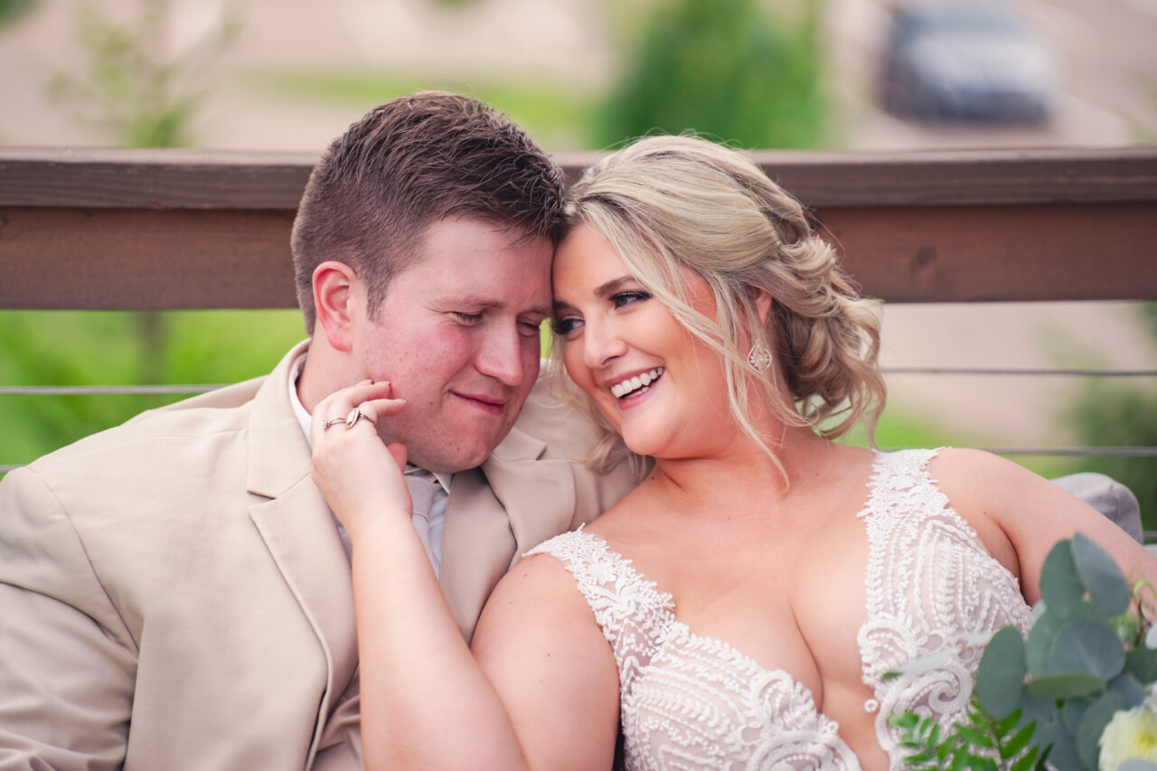 Causal romance photos of a bride and groom at Black River Barn